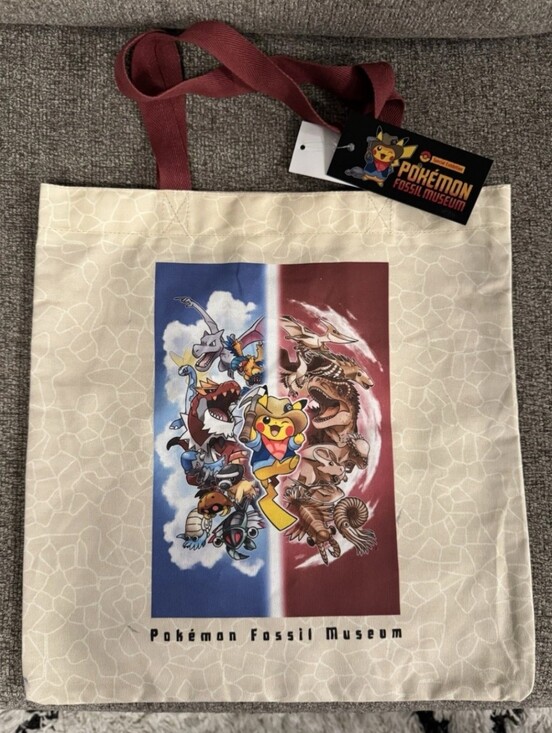Pokemon Handbags - Pokemon Fossil Museum Pikachu Canvas Tote Bag CHICAGO EXCLUSIVE Limited NWT